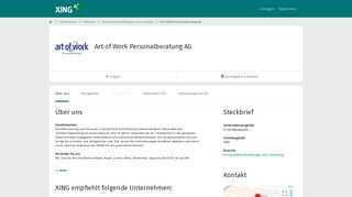 
                            8. Art of Work Personalberatung AG als Arbeitgeber | XING Unternehmen