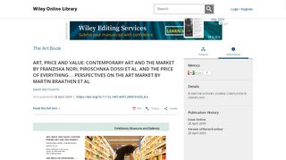 
                            12. ART, PRICE AND VALUE: CONTEMPORARY ART AND THE ...