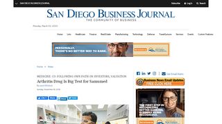 
                            12. Arthritis Drug Is Big Test for Samumed | San Diego Business Journal