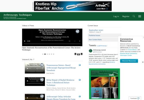 
                            7. Arthroscopy Techniques Home Page