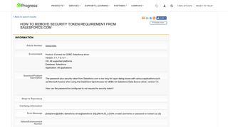 
                            3. Article: How to remove security token requirement from Salesforce.com