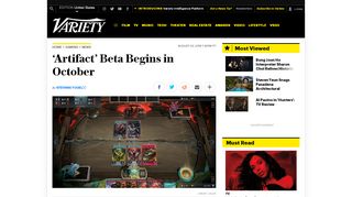 
                            6. 'Artifact' Beta Begins in October – Variety