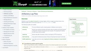 
                            9. Artifactory Log Files - JFrog Artifactory - JFrog Wiki