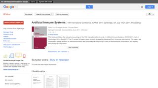 
                            9. Artificial Immune Systems: 10th International Conference, ICARIS ... - Google böcker, resultat