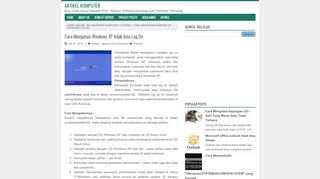 
                            4. Artikel Komputer: Cara Mengatasi Windows XP tidak bisa Log On