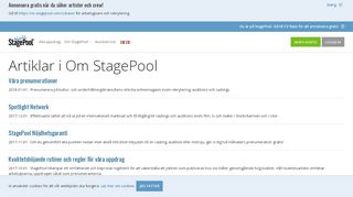 
                            11. Artiklar i Om StagePool
