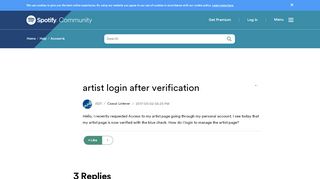 
                            2. artist login after verification - The Spotify Community