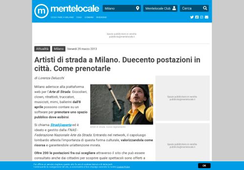 
                            7. Artisti di strada a Milano. Duecento postazioni in città. Come prenotarle