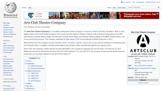 
                            10. Arts Club Theatre Company - Wikipedia