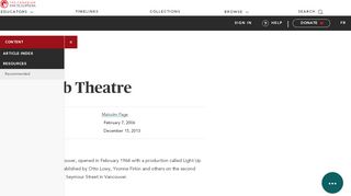 
                            7. Arts Club Theatre | The Canadian Encyclopedia