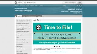 
                            7. Arts Tax | The City of Portland, Oregon