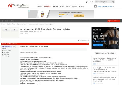 
                            9. artscow.com 1200 free photo for new register - RedFlagDeals.com Forums