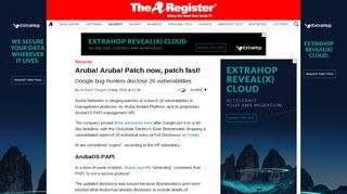 
                            11. Aruba! Aruba! Patch now, patch fast! • The Register
