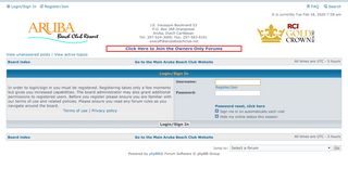 
                            13. Aruba Beach Club • User Control Panel • Login/Sign In
