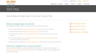 
                            10. Aruba Networks Single Sign On (SSO) Account and Case Creation FAQ