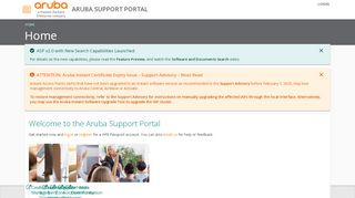 
                            2. Aruba Support Portal