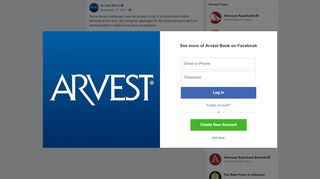 
                            12. Arvest Bank - Some Arvest customers may be unable to log... | Facebook