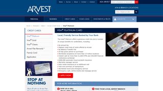 
                            7. Arvest Visa Platinum Credit Card - Arvest Bank