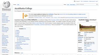 
                            6. Aryabhatta College - Wikipedia