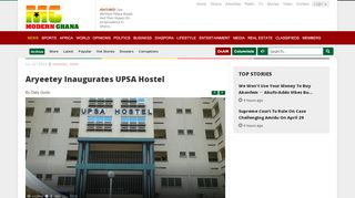 
                            13. Aryeetey Inaugurates UPSA Hostel - Modern Ghana