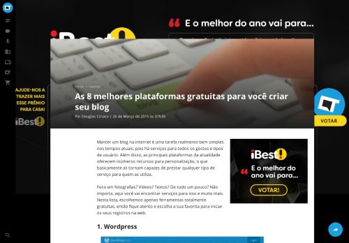 
                            6. As 8 melhores plataformas gratuitas para você criar seu blog - Internet