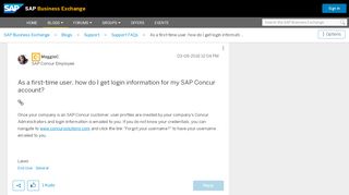 
                            13. As a first-time user, how do I get login informati... - The SAP Concur ...