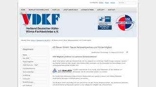 
                            7. AS Bauer GmbH: Neuer Netzwerkpartner und Fördermitglied - VDKF