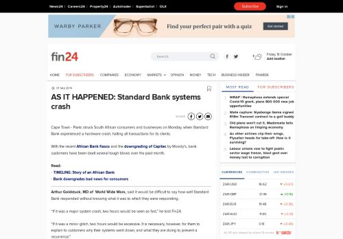 
                            13. AS IT HAPPENED: Standard Bank systems crash | Fin24