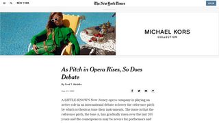 As Pitch in Opera Rises, So Does Debate - The New York Times