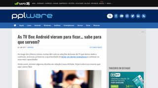 
                            9. As TV Box Android vieram para ficar... sabe para que servem? - Pplware