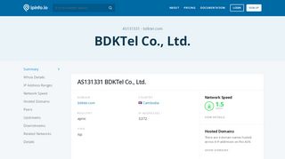 
                            10. AS131331 BDKTel Co., Ltd. - IPinfo IP Address Geolocation API