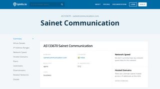
                            11. AS133670 Sainet Communication - IPinfo IP Address Geolocation API