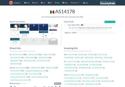 
                            8. AS14178 - Megacable Comunicaciones de Mexico, S.A. de C.V., MX ...