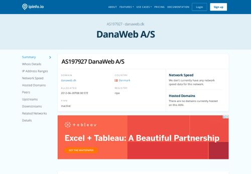 
                            12. AS197927 DanaWeb A/S - IPinfo IP Address Geolocation API