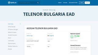 
                            10. AS29244 TELENOR BULGARIA EAD - IPinfo IP Address Geolocation ...