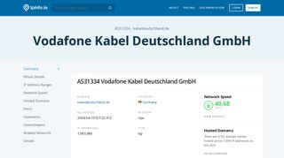 
                            8. AS31334 Vodafone Kabel Deutschland GmbH - IPinfo IP Address ...