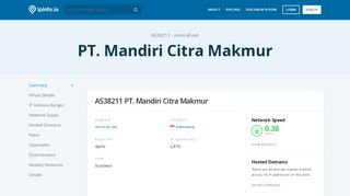 
                            10. AS38211 PT. Mandiri Citra Makmur - IPinfo IP Address Geolocation ...