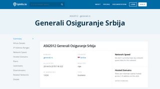 
                            11. AS62012 Delta Generali Osiguranje ADO Beograd - ipinfo.io