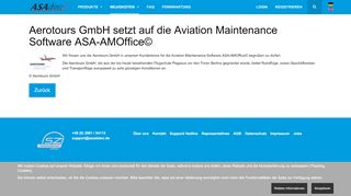 
                            12. ASA Datec - Aerotours GmbH setzt auf die Aviation Maintenance ...