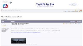 
                            12. ASAP - After Sales Assistance Portal - BMW Car Club Forum