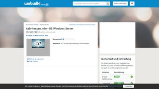 
                            8. Asb-Hessen.info - Erfahrungen und Bewertungen - Webwiki