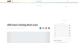 
                            4. ASB issues warning about scam | Stuff.co.nz