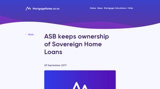 
                            11. ASB keeps ownership of Sovereign Home Loans - mortgagerates.co.nz