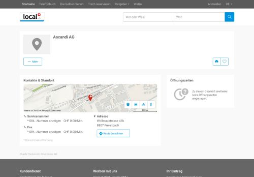 
                            7. Ascandi AG in Freienbach - Adresse & Öffnungszeiten auf local.ch ...