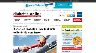 
                            12. Ascensia Diabetes Care löst sich vollständig von Bayer