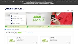 
                            10. Asda Mobile top up ? Credit Prepaid online from £5