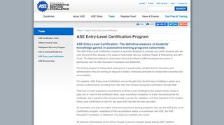 
                            4. ASE Entry-Level Certification - ASE