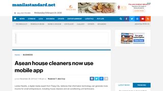 
                            6. Asean house cleaners now use mobile app - Manila Standard