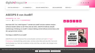 
                            12. ASEOPS 8 von AceBIT | dm - Das digital Magazin