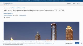 
                            6. ASH 2017: Neue praxisrelevante Ergebnisse zum Absetzen von TKI ...